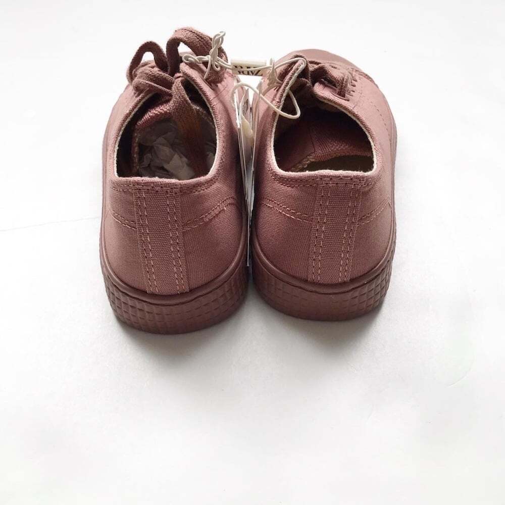 Zara NWT mauve canvas cap sneaker size 31(13.5 kids) - Picture 4 of 5